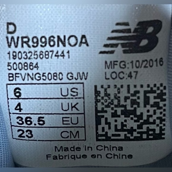 New Balance 996 REFLECTIVE Womens Size 6 (D) Shoes Sneakers Gray Blue WR996NOA - Picture 9 of 9